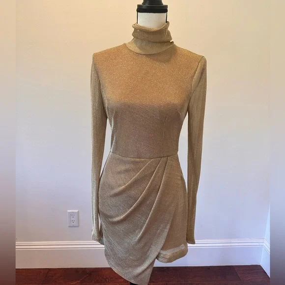 Free People | Dresses | Free People Gold Mesh Long Sleeve Minidress Worn  Once | Poshmark